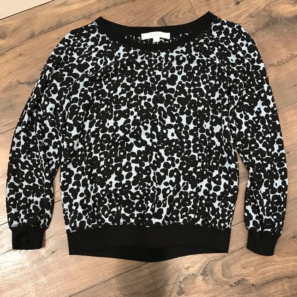 LOFT XXSP Leopard Print Blouse